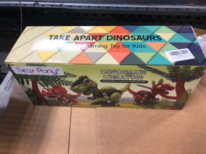 Photo 2 of 3 Pcs Take Apart Dinosaur Toys for 3 4 5 6 7 Year Old Boys Birthday Gifts with Dinosaur Eggs, Kids STEM Toys Dinosaur Toys for Kids 3-5 5-7 with Electric Drill