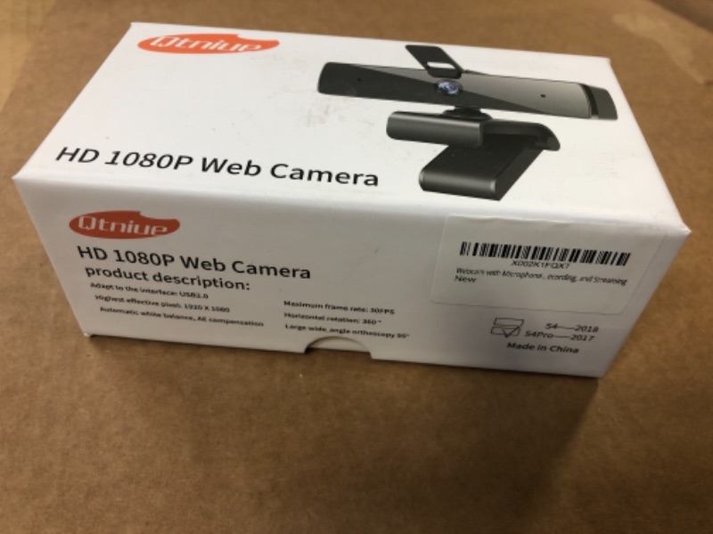 Photo 2 of Qtniue Webcam with Microphone and Privacy Cover, FHD Webcam 1080p, Desktop or Laptop and Smart TV USB Camera for Video Calling, Stereo Streaming and Online Classes 30FPS