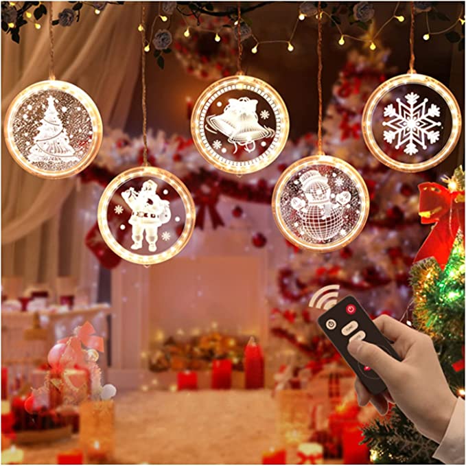 Photo 1 of Y-KINZ Christmas Lights Indoor Decoration Acrylic LED Warm White String Lights USB Powered with Remote Control for Bedroom Living Room Pathway Wall Windows Fireplace Home Decor 