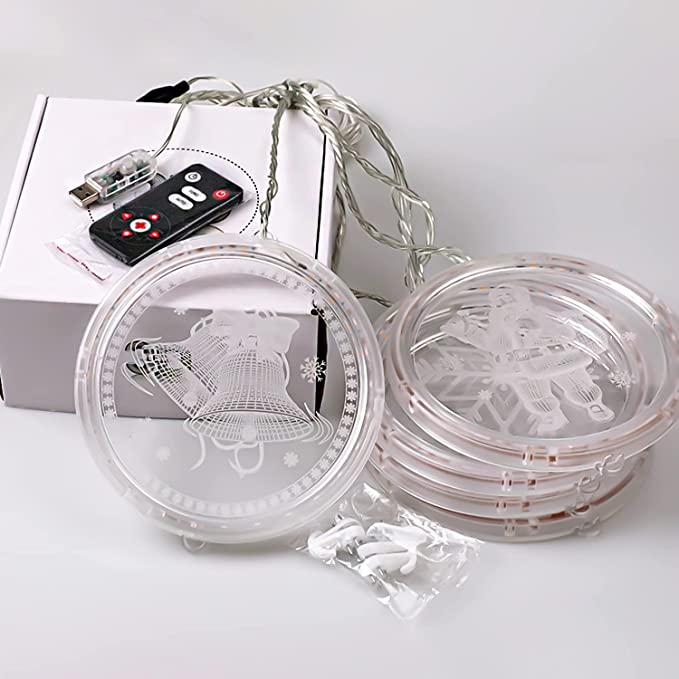 Photo 1 of Y-KINZ Christmas Lights Indoor Decoration Acrylic LED Warm White String Lights USB Powered with Remote Control for Bedroom Living Room Pathway Wall Windows Fireplace Home Decor 