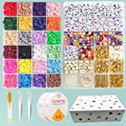 Photo 1 of Bracelet Making Kit Clay Beads 2 Boxes Suwiaolk 24 Colors 7200Pcs Polymer Clay Beads for Jewelry Making with Letter Beads, Elastic Strings, DIY Crafts for Girls Gift