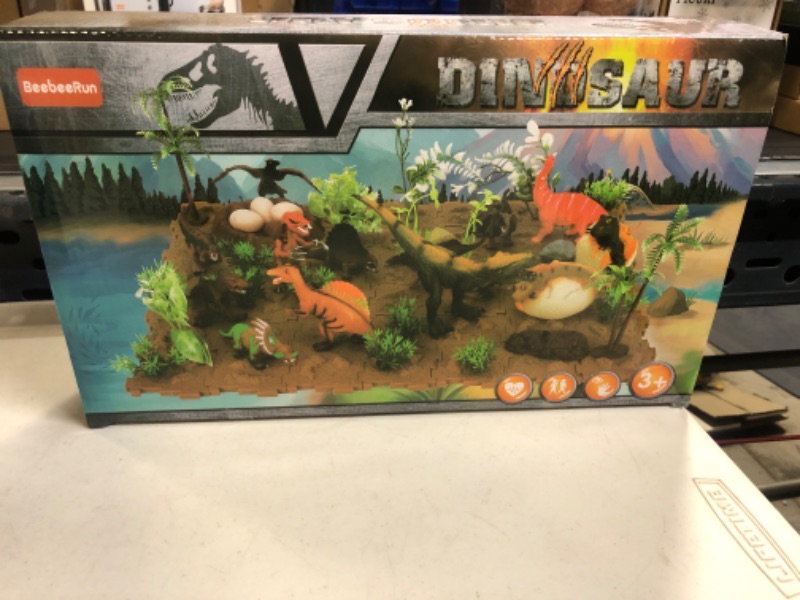 Photo 2 of Aomola  Realistic Dinosaur Figures Toys with Activity Fossil Puzzle Playmat, Educational Dinosaur Playset Dinosaur Wold Toy for Kids Boy Girl 3-8 Years Old-------factory sealed