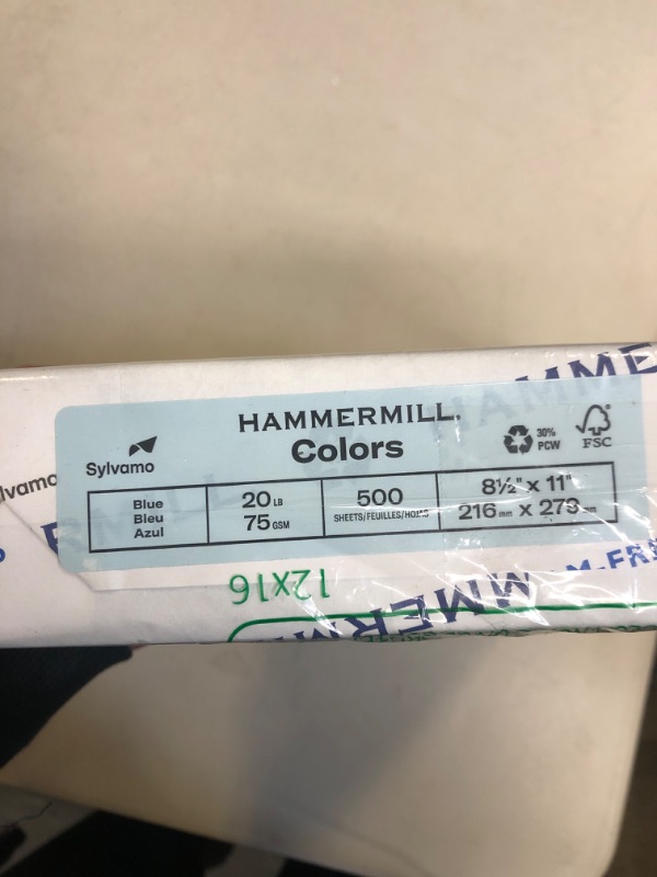 Photo 3 of Hammermill Colored Paper, 20 lb Blue Printer Paper, 8.5 x 11-1 Ream (500 Sheets) - Made in the USA, Pastel Paper, 103671R
