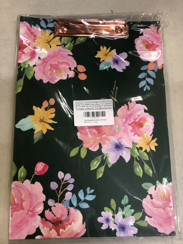 Photo 1 of Glitter Rose Floral Clipboard Folio with Lined Floral Notepad 13 X 9.25 Floral Fold-able Clipboard Office School Home Supply Style B