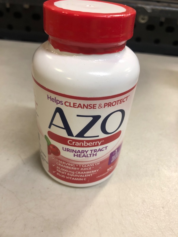 Photo 2 of AZO® Cranberry Urinary Tract Health Dietary Supplement | 1 Serving = 1 Glass of Cranberry Juice| Helps cleanse and protect the urinary tract | Fast Acting | 100 Softgels---exp date 06-2023