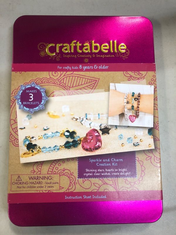 Photo 2 of Craftabelle – Sparkle and Charm Creation Kit – Bracelet Making Kit – 141pc Jewelry Set with Crystal Beads – DIY Jewelry Sets for Kids Aged 8 Years +