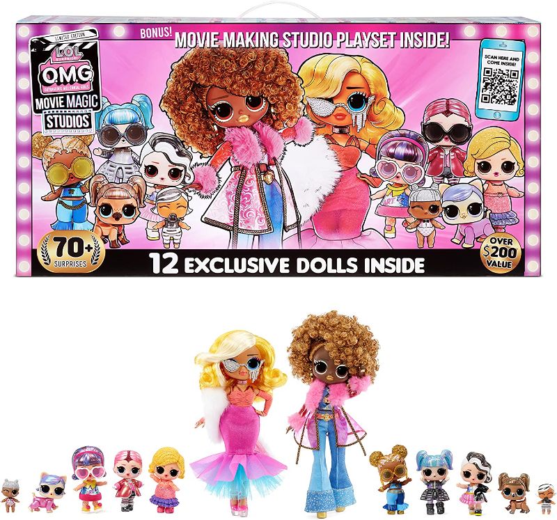 Photo 1 of LOL Surprise OMG Movie Magic Studios with 70+ Surprises, 12 Dolls Including 2 Fashion Dolls, 4 Movie Studio Stages, Green Screen & Accessories- Gift Toy for Girls Boys Ages 4 5 6 7+ Years
FACTORY SEALED