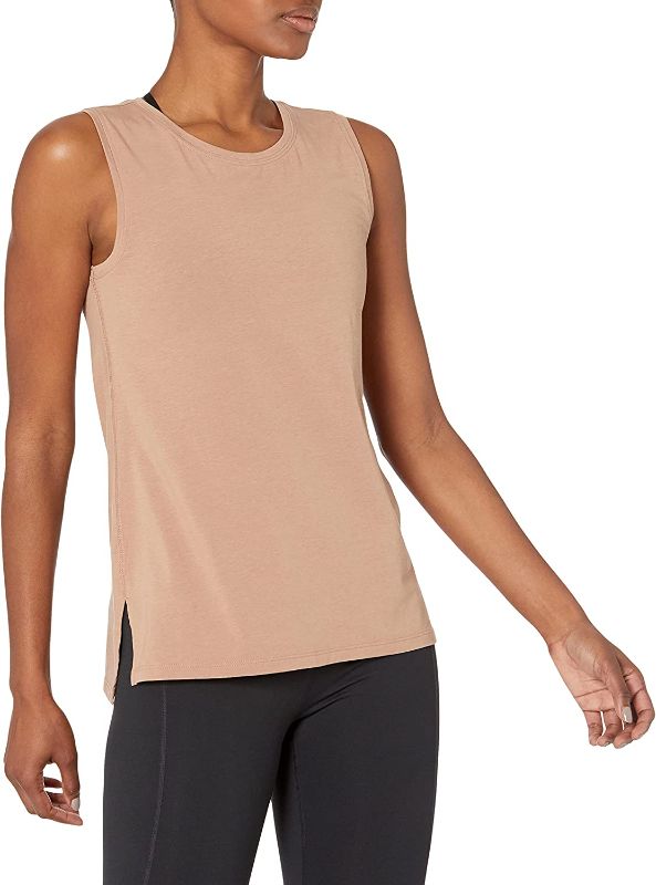 Photo 1 of Core 10 Women's Soft Cotton Standard-Fit Full-Coverage Sleeveless Yoga Tank - SMALL -