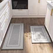 Photo 1 of  Kitchen Rugs Rubber Non-Slip Kitchen Rugs and Mats,Washable Kitchen Mats for Floor,Absorbent Kitchen Runner Hallwayn Front of Sink (20"x32"+20"x47", )