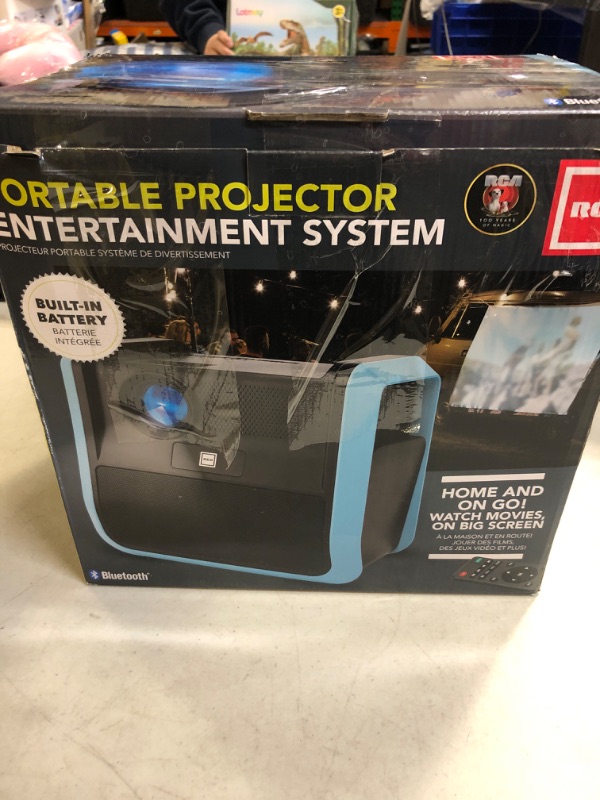 Photo 3 of RCA - RPJ060 Portable Projector Home Theater Entertainment System, Long Lasting Battery - 2.5 Hours per Charge - Outdoor, Rechargeable, Speakers - Enjoy Without Any Cable on The go - Phone/Stick/PC Black/Blue