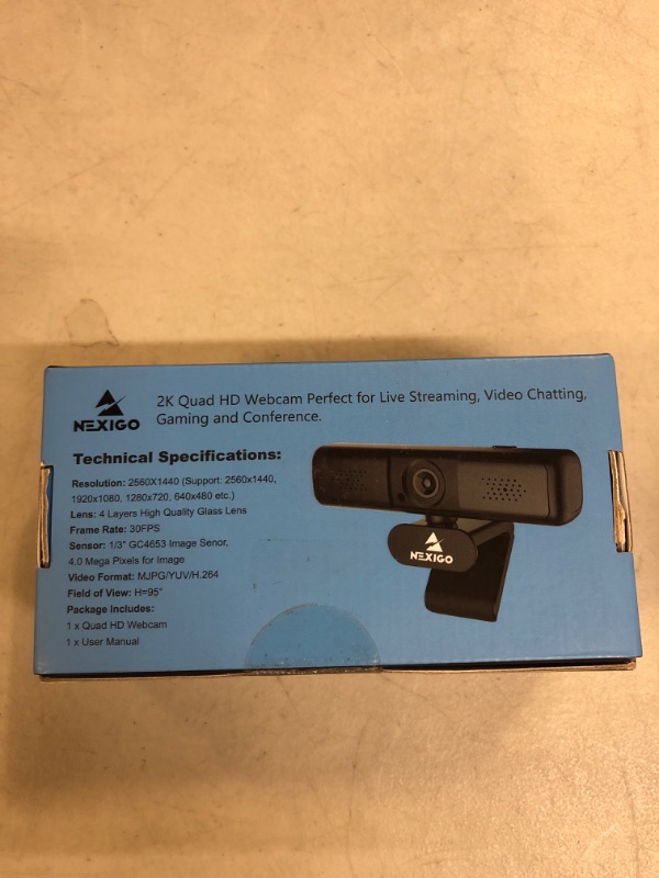 Photo 3 of NexiGo N650 2K QHD Webcam with 3X Digital Zoom and Privacy Cover, 1440P USB Streaming Web Camera, 80 Degree Widescreen for Online Class Zoom Meeting Skype Teams, PC Mac Laptop Desktop---factory sealed