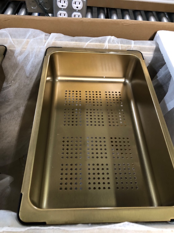 Photo 4 of MILOSEN Gold Stainless Steel Workstation Sink, 