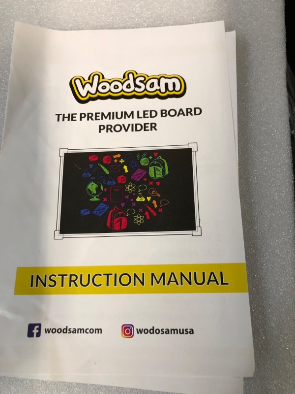 Photo 2 of ITEM DOES NOT TURN ON SOLD FOR PARTS***
Woodsam LED Message Writing Board 