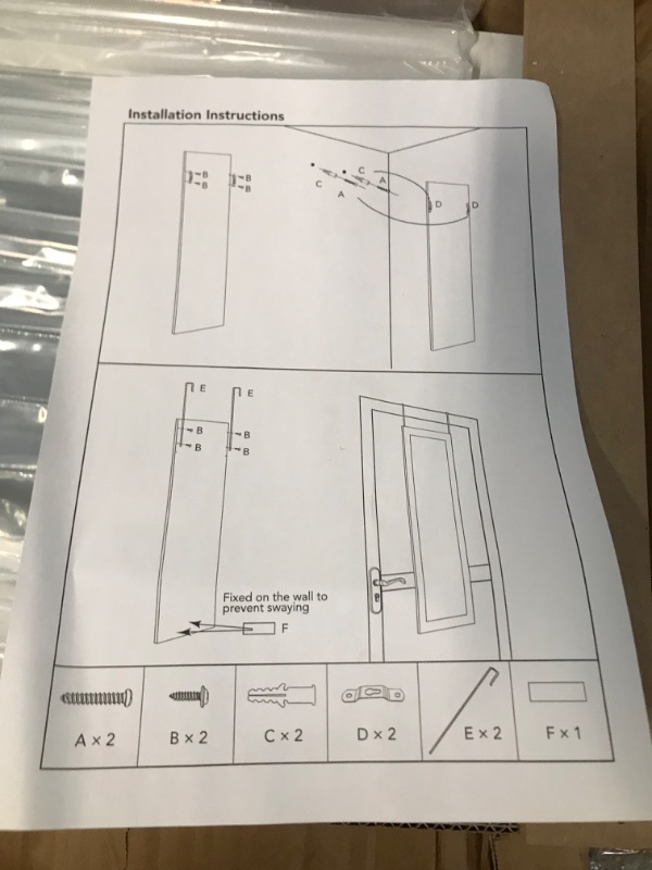 Photo 1 of **ONLY ONE MIRROR**  PARANTA Full Length Mirror Wall-Mounted Over The Door Long Dressing Mirror Rectangular Cheap Door Mirror for Bedroom and Home Gym with 2 Hooks, White(47" H x 13" W x 0.6" D)
