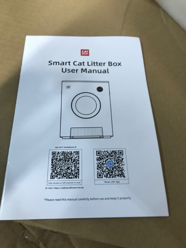 Photo 4 of **READ NOTES**  Self-Cleaning Cat Litter Box, Catboat No Scooping 24H Automatic Cat Litter Box with APP Control & Odor Removal & Safe Lock, Quiet Large Space for Cats and All Kinds of Clumping Cat Litter