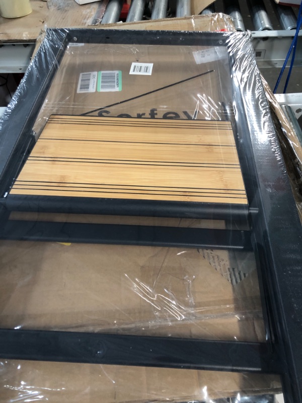 Photo 1 of Step Ladder 1 Step Folding, Decorative - Beautiful Bamboo & Black Aluminum, Ultra Slim Profile, Anti Slip Steps, Sturdy-Portable for Home, Office, Kitchen, Photography Use,by SORFEY 1-Step Black