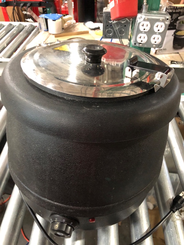 Photo 3 of 10.5 Quarts Soup Kettle Warmer with Hinged Lid, Commercial Countertop Food Kettle Warmer