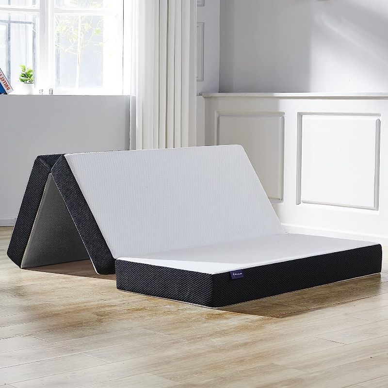 Photo 1 of **PHOTO FOR REFERENCE ONLY** Folding Mattress, 3 inch Tri-fold Memory Foam Mattress Topper