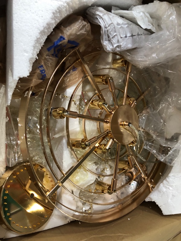 Photo 1 of *PARTS ONLY* *SEE NOTES* Berliget Silver Crystal Chandelier, 12 Lights 19 Inch Brushed Nickel