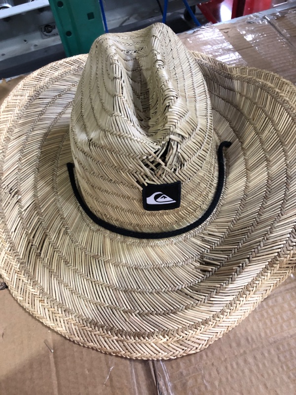 Photo 2 of (Damaged) Quiksilver Men's Pierside Lifeguard Beach Sun Straw Hat XX-Large Natural/Black