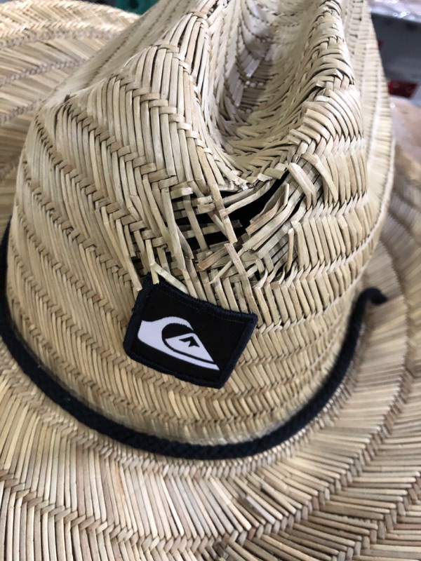 Photo 3 of (Damaged) Quiksilver Men's Pierside Lifeguard Beach Sun Straw Hat XX-Large Natural/Black