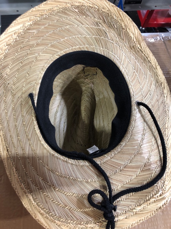 Photo 4 of (Damaged) Quiksilver Men's Pierside Lifeguard Beach Sun Straw Hat XX-Large Natural/Black