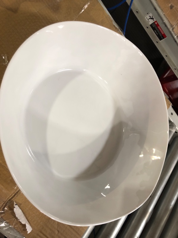 Photo 1 of American Metalcraft CBL325CL Round Melamine Serving Bowl, Crave Collection, Cloud, 325- oz 