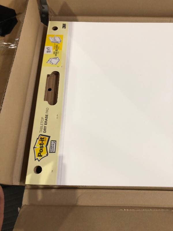 Photo 3 of Post-it Super Sticky Portable Tabletop Easel Pad w/Dry Erase Panel, Great for Virtual Teachers and Students, 20x23 Inches, 20 Sheets/Pad, 2 Pads, Built-in Stand (563DE VAD 2PK) , White