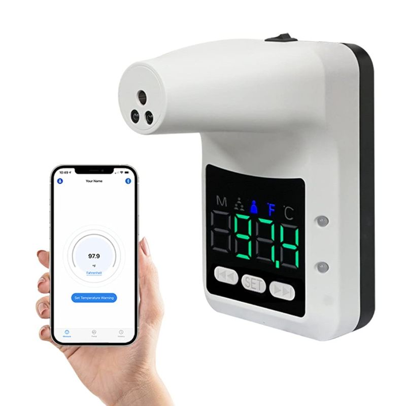 Photo 2 of 
Wall-Mounted Infrared Forehead Thermometer with Bluetooth iOS App Non-Contact Temperature Thermometer for Businesses, Schools, Rechargeable Battery Included   *** STOCK PHOTO FOR REF ONLY 