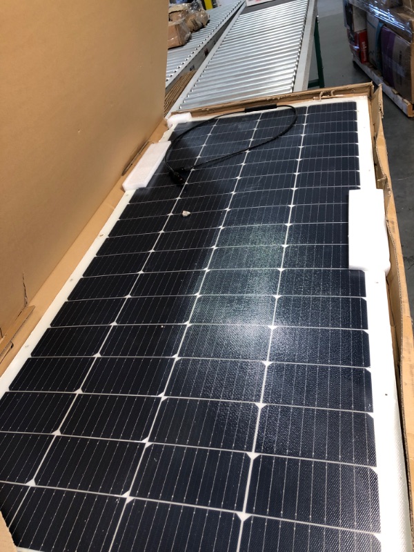 Photo 2 of ***DAMAGE TO THE ENDS BUT NOT THE MAIN PART**
Renogy Solar Panel 200W 12V Lightweight Monocrystalline Semi-Flexible Bendable Mono Off-Grid Charger 