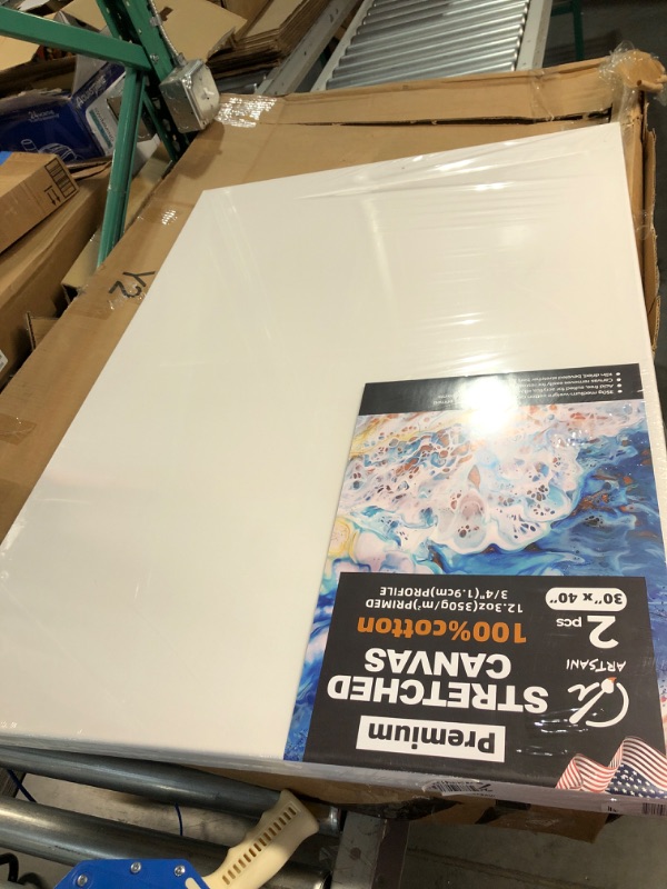 Photo 2 of (SEE NOTES) Stretched Canvases for Painting 2 Pack 30x40 Inch, 100% Cotton