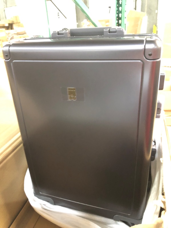 Photo 3 of *NEW**LEVEL8 Gibraltar Carry on Luggage, 20" Aluminum Frame Hardside Suitcase Zipperless Luggage with TSA Lock, 8 Spinner Wheels - Dark Grey