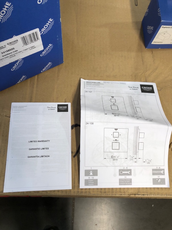 Photo 2 of *SEE NOTES GROHE 24158000 Grohtherm Cube Dual Function 2-Handle Thermostatic Trim, Starlight Chrome Dual Function StarLight Chrome