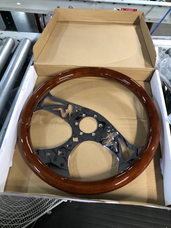 Photo 2 of Top10 Racing 380mm 15" Inch Classic Nostalgia Style Wood Grain Steering Wheel