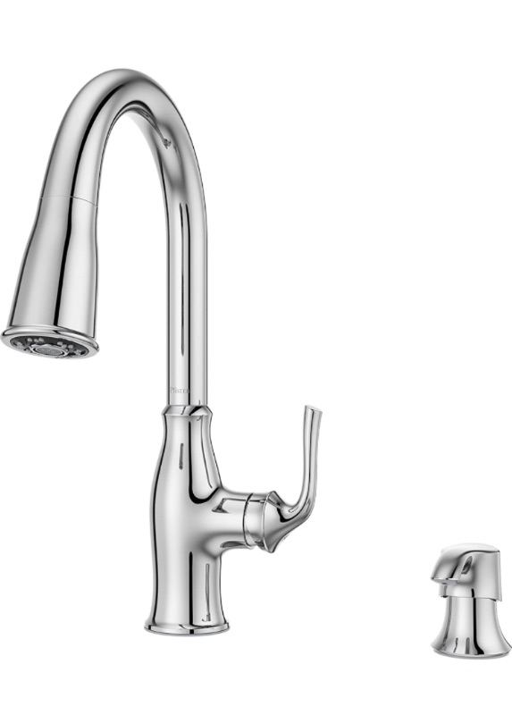 Photo 1 of  Kitchen Faucet with Pull Down Sprayer , double Handle, High Arc, Chrome Finish, 
