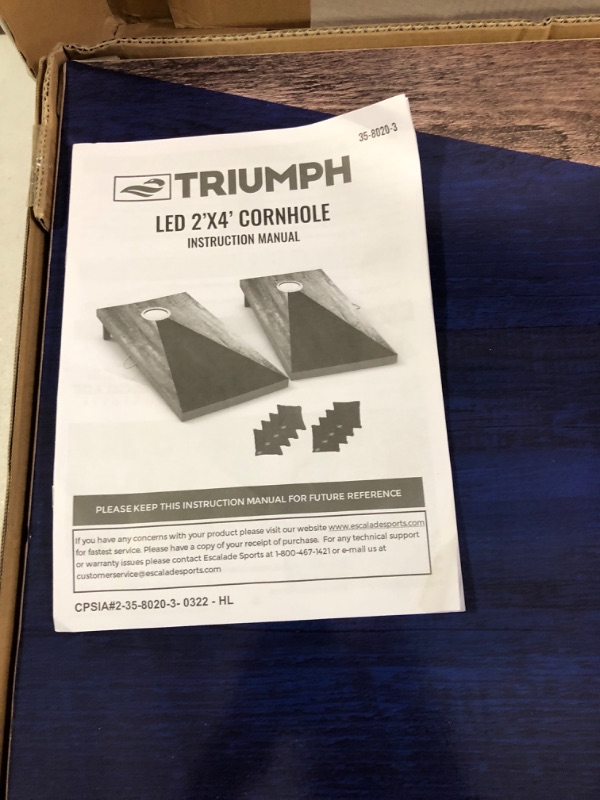 Photo 3 of Triumph Sports 2x4 and 2x3 Solid Wood Premium Cornhole Set