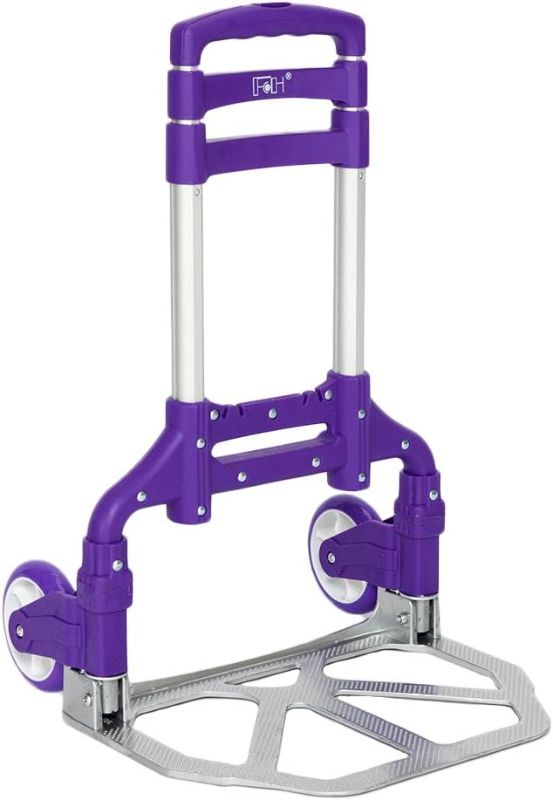 Photo 1 of FCH Folding Hand Truck 165lbs Capacity Aluminum Portable Folding Hand Cart and Dolly with Wheels PURPLE 