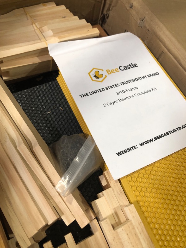 Photo 3 of 10-Frames Complete Beehive Kit, 100% Beeswax Coated Bee Hive Includes Frames and Beeswax Coated Foundation Sheet (2 Layer)