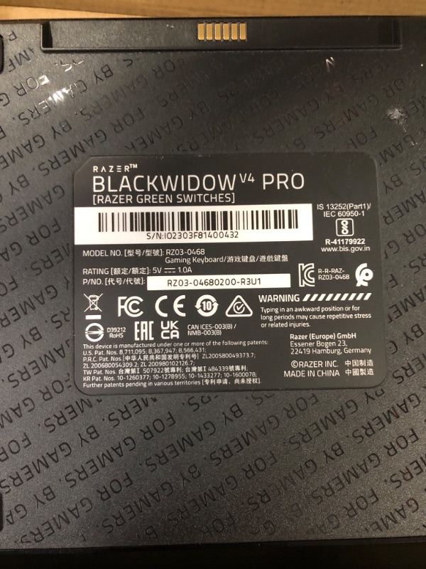 Photo 1 of Razer BlackWidow V4 Pro Wired Mechanical Gaming Keyboard: Green Mechanical Switches Tactile & Clicky - 