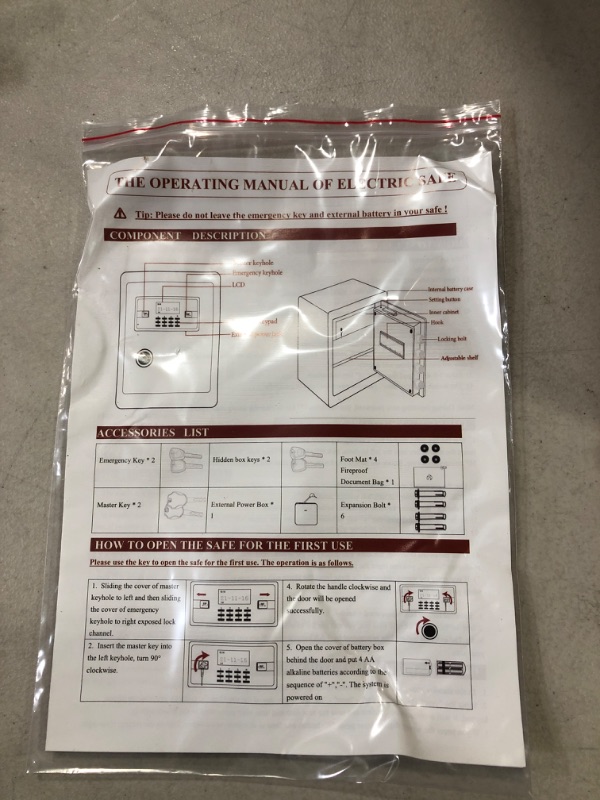 Photo 2 of 2.2 Cubic Foot Safe Box with Electronic Lock and Key