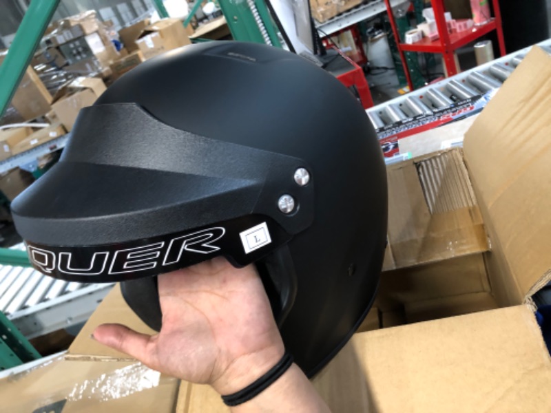 Photo 1 of Conquer Snell SA2020 Approved Open Face Auto Racing Helmet Large Black