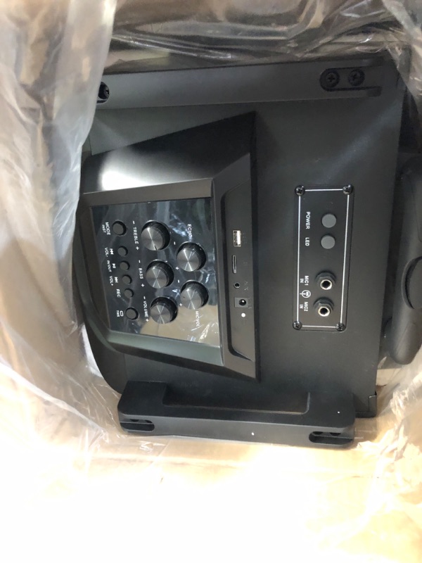 Photo 2 of Moukey Karaoke Machine, PA System Subwoofer, Portable Bluetooth Speaker w/ 2 Wireless Microphones,