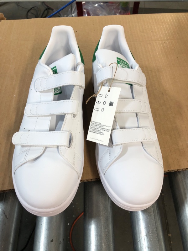 Photo 2 of adidas Originals Men's Stan Smith Sneaker 12 Core White/White/Green