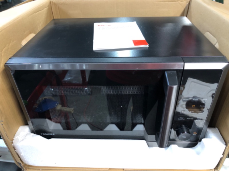 Photo 3 of [PARTS ONLY DAMAGED] TOSHIBA ML2-EC10SA(BS) 8-in-1 Countertop Microwave with Air Fryer Microwave Combo 1.0 Cu.ft, Black stainless steel Air Fry-1.0 Cu.Ft.