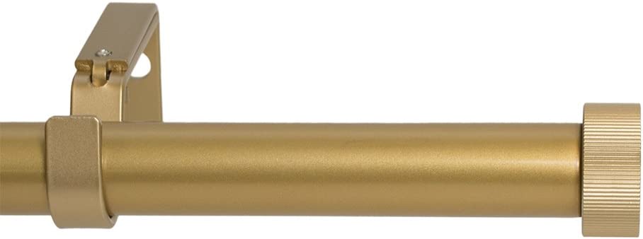 Photo 1 of 
Meriville 1-Inch Diameter Nathan End Cap Single Window Treatment Curtain Rod, 48-Inch to 84-Inch, Royal Gold