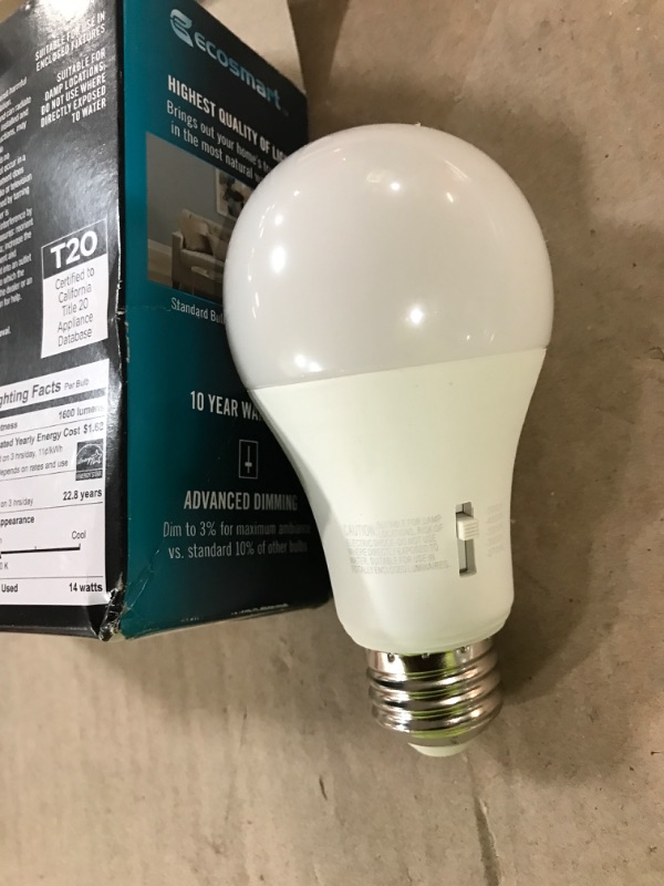 Photo 2 of 100-Watt Equivalent A19 Dimmable CEC Dusk to Dawn LED Light Bulb  (1-Pack)