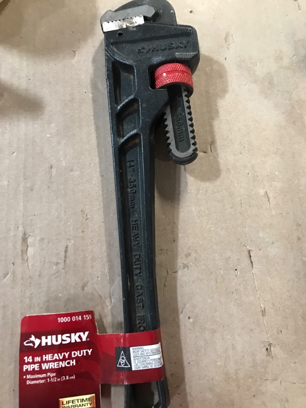 Photo 3 of 14 in. Heavy Duty Cast Iron Pipe Wrench with 1-1/2 in. Jaw Capacity/ LITE DIRT