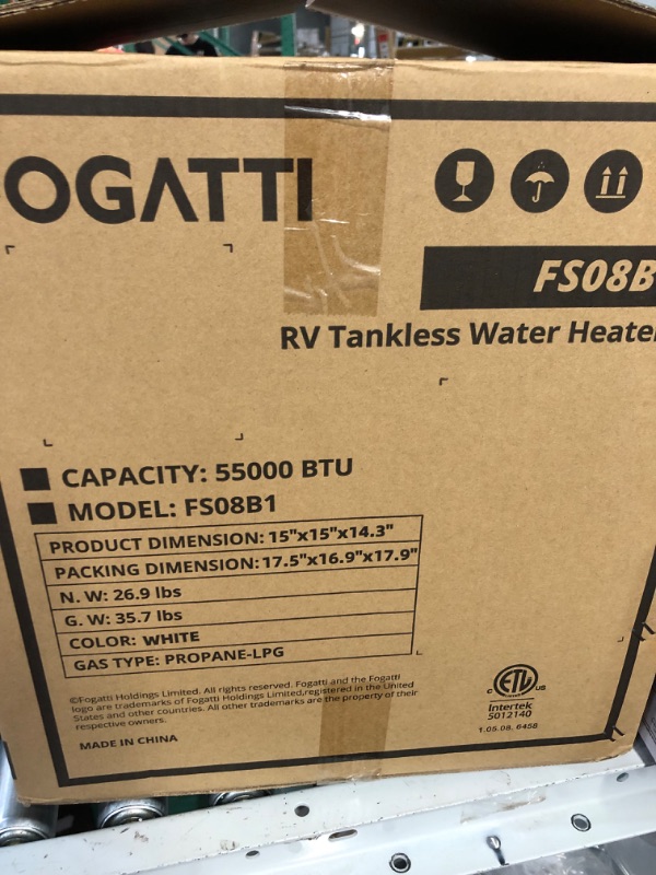 Photo 3 of FOGATTI RV Tankless Water Heater, 2.9 GPM, Gen 2