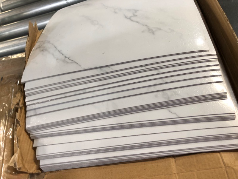 Photo 1 of ***WARPED - SEE NOTES/PHOTOS*** Spiareal 48 Pieces Vinyl Flooring Peel and Stick Floor Tile 12 x 12 (White Marble)
