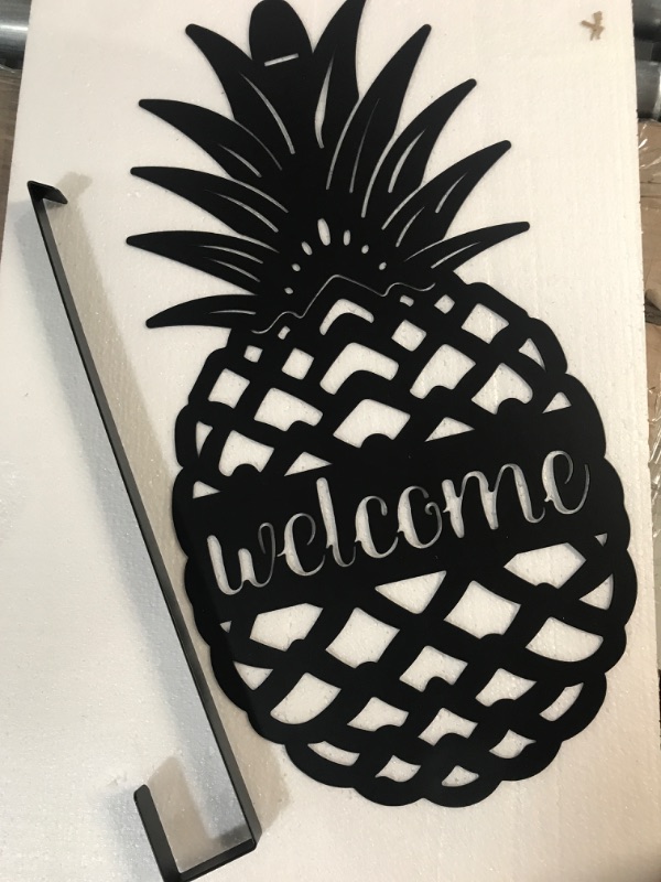 Photo 3 of Pineapple Front Door Welcome Sign (Black)